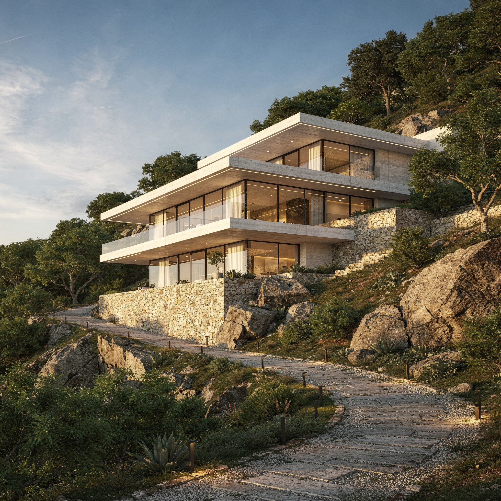 Casa Vertivilla adaptada a su terreno